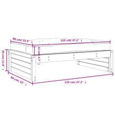 Vidaxl Zahradní podnožka medově hnědá 120 x 80 cm masivní borové dřevo