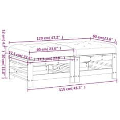 Vidaxl Zahradní podnožky s poduškami 2 ks masivní dřevo douglasky