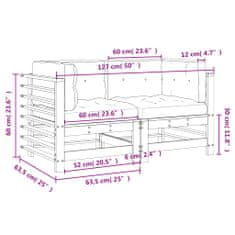 Vidaxl Rohové pohovky s poduškami 2 ks impregnované borové dřevo