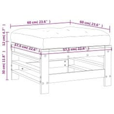 Vidaxl Zahradní podnožka s poduškou masivní borové dřevo