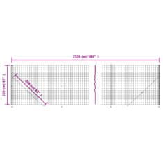 Vidaxl Drátěný plot s přírubami antracitový 2,2 x 25 m