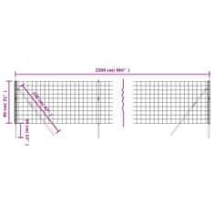 Greatstore Drátěný plot antracitový 0,8 x 25 m pozinkovaná ocel