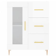 Greatstore Příborník bílý s vysokým leskem 69,5x34x90 cm kompozitní dřevo