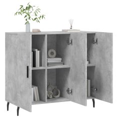 Greatstore Příborník betonově šedý 90 x 34 x 80 cm kompozitní dřevo