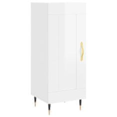 Greatstore Skříň highboard bílá s vysokým leskem 34,5x34x180 cm kompozit