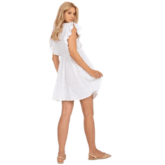 Och Bella Dámské šaty bavlněné s volánky OCH BELLA bílé TW-SK-BI-26735.56_387197 M
