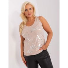 RELEVANCE Dámský top z bavlny plus size LENKA béžový RV-TP-9008.38_400622 Univerzální