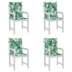 Petromila Podušky na židli s nízkým opěradlem 4 ks vzor listů textil