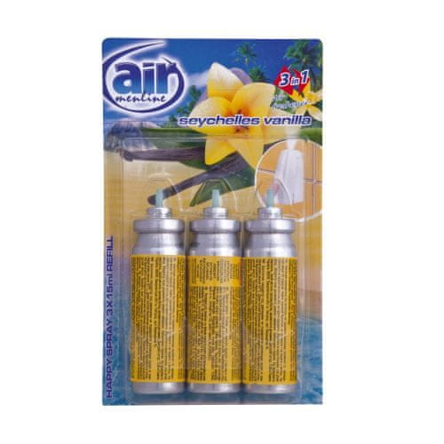 TOMIL Air Menline sprej osvěřovač refill 3x15ml Seychelles vanilla, náplň 3ks [2 ks]