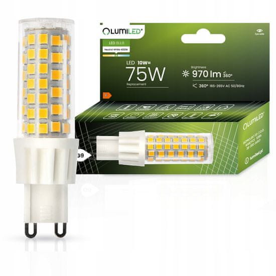 LUMILED LED žárovka G9 CAPSULE 10W = 75W 970lm 4000K Neutrálni bílá 360°