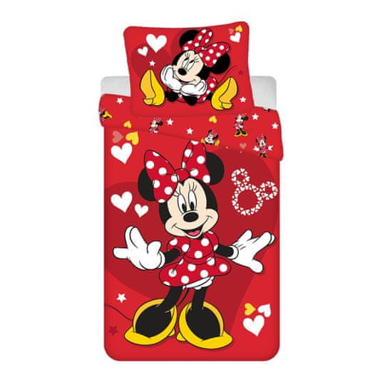 Jerry Fabrics  Povlečení Minnie Red heart 140x200, 70x90 cm