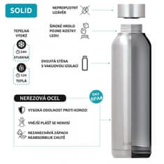 QUOKKA , Nerezová lahev Solid Sleek 510 ml | stříbrná
