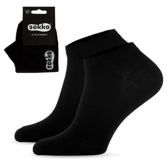 SOKKO Pánské bavlněné ponožky 42 - 44 - černá