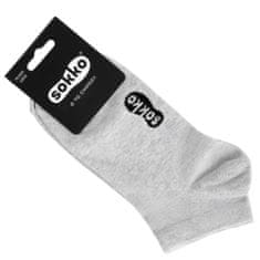 SOKKO 12x pánské bavlněné ponožky 45-47 - šedé