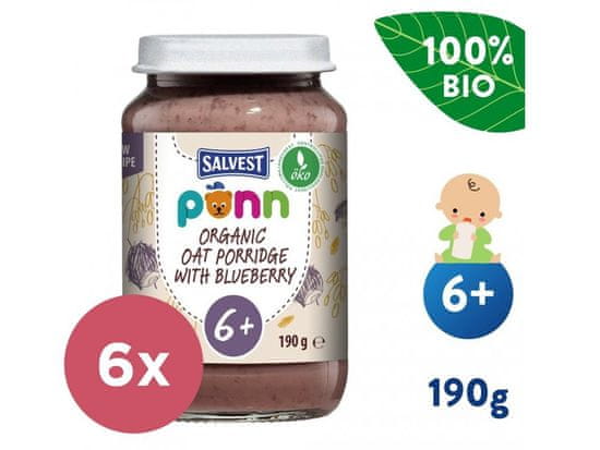 Salvest 6x Põnn BIO Borůvky s ovesnými vločkami 190 g