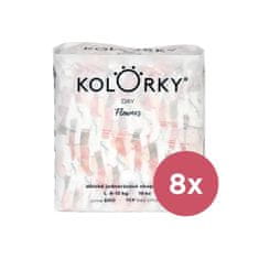 KOLORKY DAY Pleny jednorázové eko, květiny L (8-13 kg) 152 ks - MĚSÍČNÍ ZÁSOBA