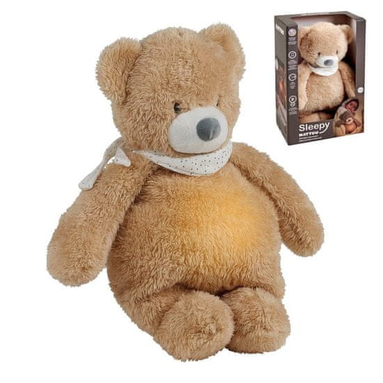 Nattou Uspáváček plyšový hudební se světýlkem a senzorem pláče 4v1 Sleepy Bear Pale Brown 0m+