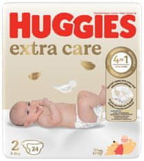 Huggies Pleny jednorázové Extra Care 2 (3-6 kg) 24 ks