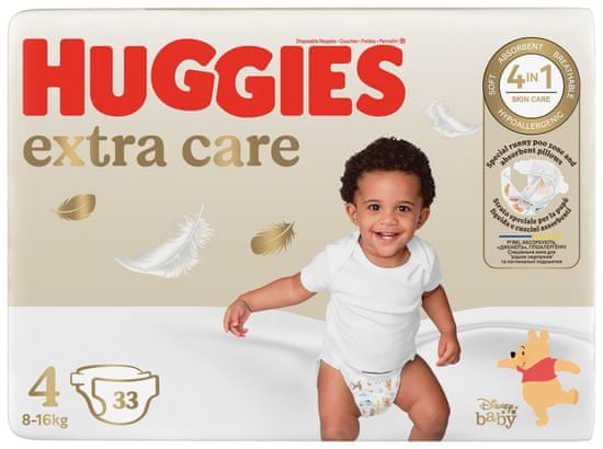 Huggies Pleny jednorázové Extra Care 4 (8-14 kg) 33 ks