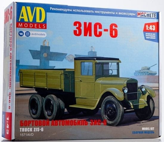 AVD Models ZIL-6 vojenské nákladní auto, Model kit 1571, 1/43