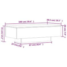 Vidaxl Konferenční stolek bílý 100 x 49,5 x 31 cm kompozitní dřevo