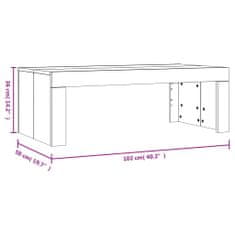 Greatstore Konferenční stolek lesklý bílý 102x50x36 cm kompozitní dřevo