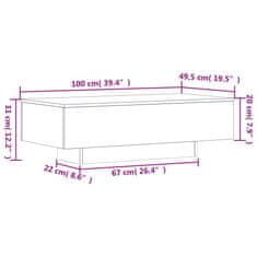 Greatstore Konferenční stolek hnědý dub 100x49,5x31 cm kompozitní dřevo