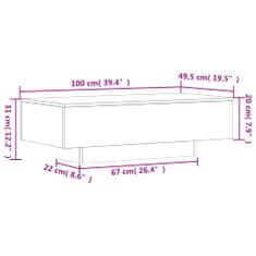 Vidaxl Konferenční stolek šedý sonoma 100x49,5x31 cm kompozitní dřevo