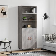 Greatstore Skříň highboard šedá sonoma 69,5 x 34 x 180 cm kompozitní dřevo