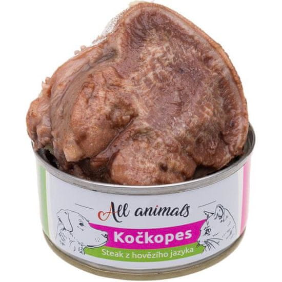 All Animals Kočkopes konz.steak z hov.jazyka 100g