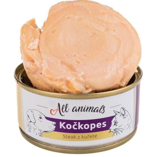 All Animals Kočkopes konz. steak z kuřete 100g