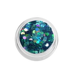 INNA Šestihranné holografické vločky konfety - smaragdová / Bass Cosmetics