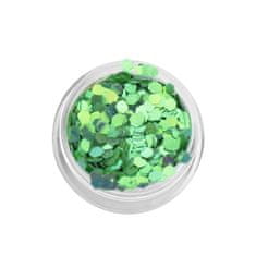 INNA Šestihranné holografické vločky konfety - zelená / Bass Cosmetics