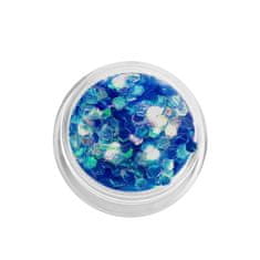 INNA  Šestihranné holografické vločky konfety - modrá / Bass Cosmetics