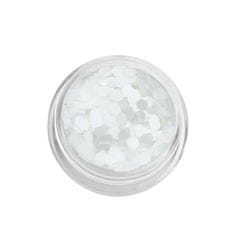 INNA Šestihranné holografické vločky konfety - bílá perla / Bass Cosmetics