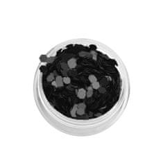 INNA Šestihranné holografické vločky konfety - černá / Bass Cosmetics