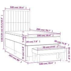 Vidaxl Box spring postel s matrací modrá 100 x 200 cm textil