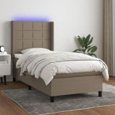 shumee Box spring postel s matrací a LED taupe 90x190 cm textil