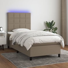 shumee Box spring postel s matrací a LED taupe 90x190 cm textil