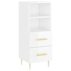 Vidaxl Skříň highboard bílá s vysokým leskem 34,5x34x180 cm kompozit