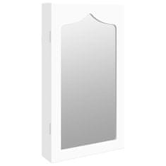 Vidaxl Zrcadlová šperkovnice nástěnná bílá 37,5 x 10 x 67 cm