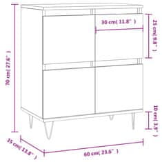 Vidaxl Příborník hnědý dub 60 x 35 x 70 cm kompozitní dřevo