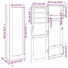 Petromila Zrcadlová šperkovnice nástěnná černá 30 x 8,5 x 90 cm