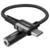 AceFast C1-07 USB-C / 3.5 jack audio kabel 18cm Black