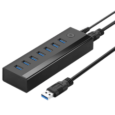 shumee 7v1 HUB splitter adaptér USB-A na 7x USB-A 5Gb/s černý