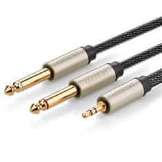 shumee Kabelový audio rozbočovač mini jack 3,5 mm - 2x jack 6,35 mm 1 m šedý