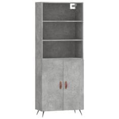 Greatstore Skříň highboard betonově šedá 69,5x34x180 cm kompozitní dřevo