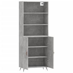 Greatstore Skříň highboard betonově šedá 69,5x34x180 cm kompozitní dřevo