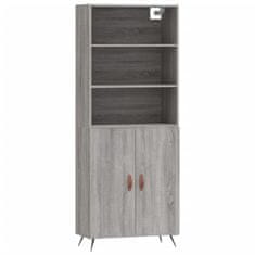 Greatstore Skříň highboard šedá sonoma 69,5 x 34 x 180 cm kompozitní dřevo