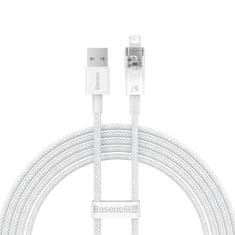 shumee Pletený kabel pro iPhone řady Explorer USB - Lightning 2.4A 2m bílý